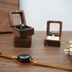 wooden lover ring box – engagement & wedding display – high-yield romantic interaction hub