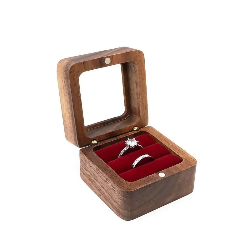 Wooden Lover Ring Box Engagement Wedding Display HighYield Romantic Interaction Hub 13