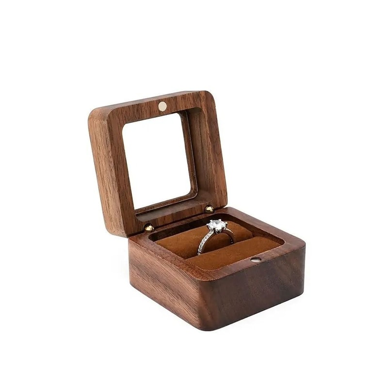 Wooden Lover Ring Box Engagement Wedding Display HighYield Romantic Interaction Hub 7