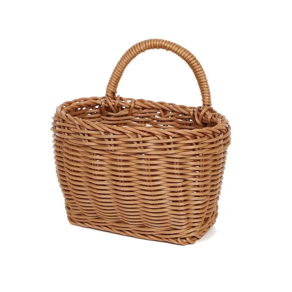 Imitation Rattan Kitchen Storage Basket HandWoven Hanging Pouch HighYield Logistical Interaction 9
