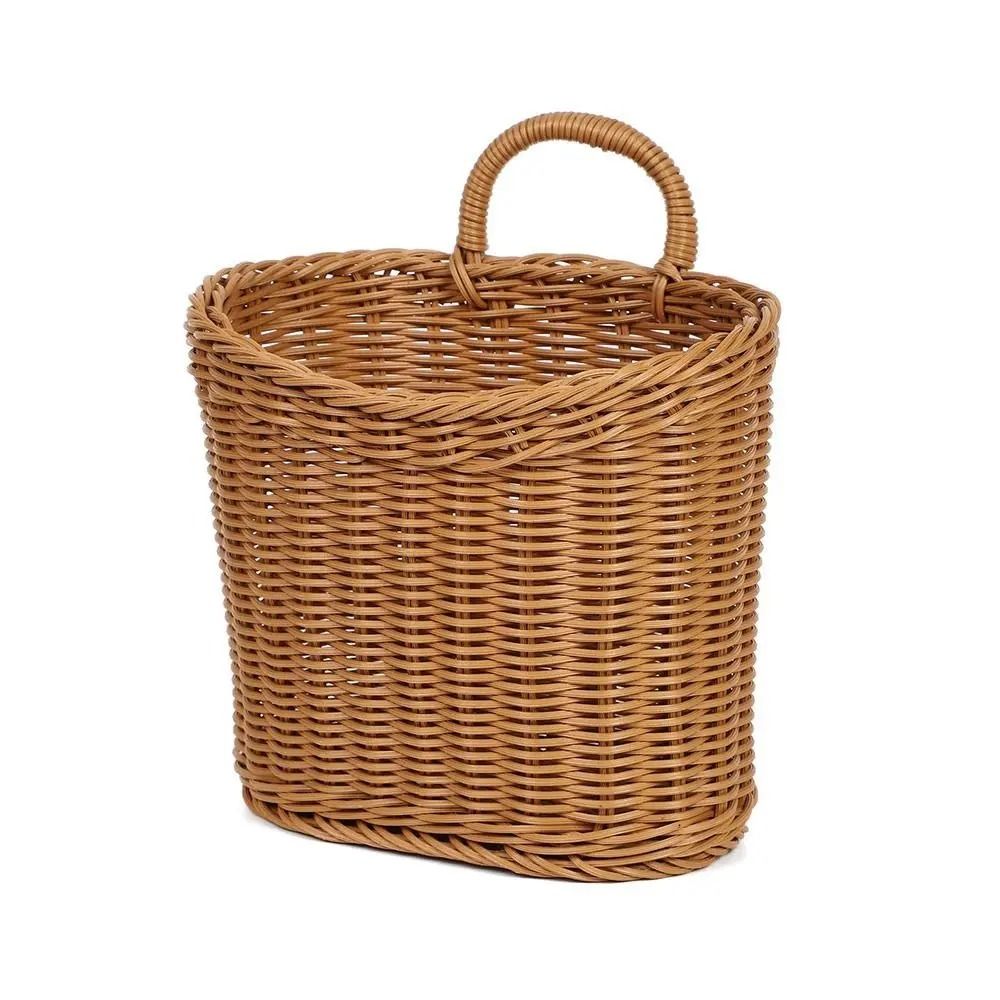Imitation Rattan Kitchen Storage Basket HandWoven Hanging Pouch HighYield Logistical Interaction 7