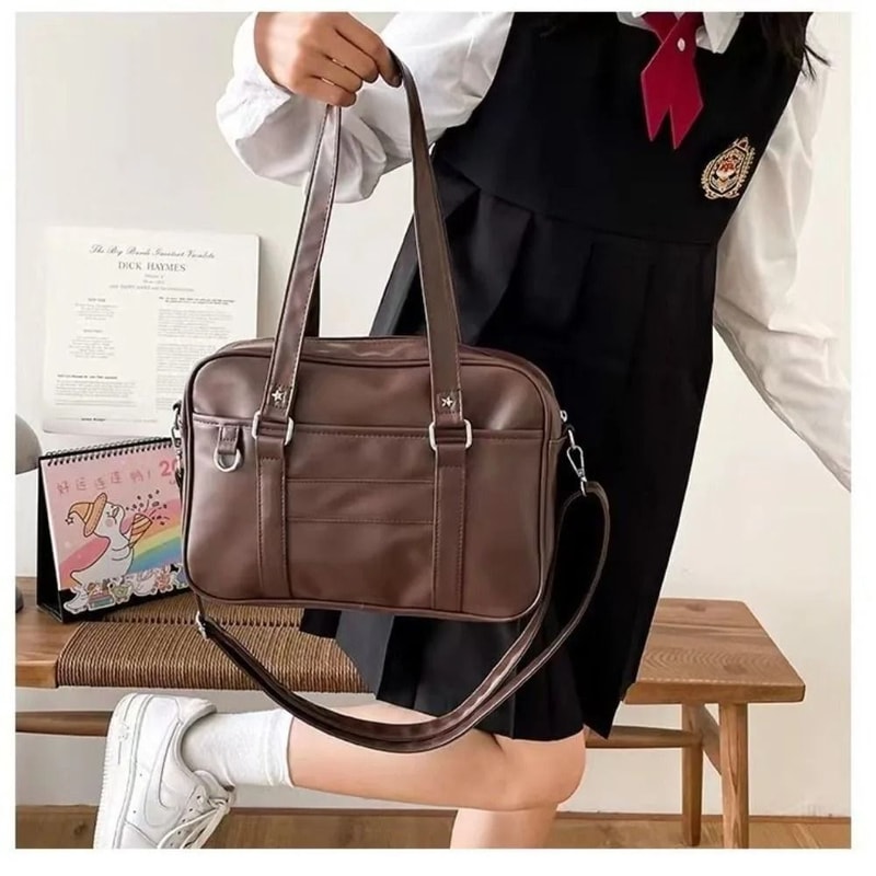 Japanese Style JK Handbag PU Leather Student Shoulder Bag HighYield Logistical Interaction Hub 6