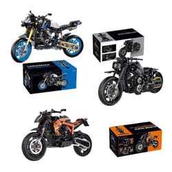 technical moc motorcycle model – creative engineering building kit – high-yield mechanical interaction hub