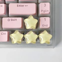cute star translucent keycaps – 4-unit personalized gift set – high-yield peripheral interaction hub