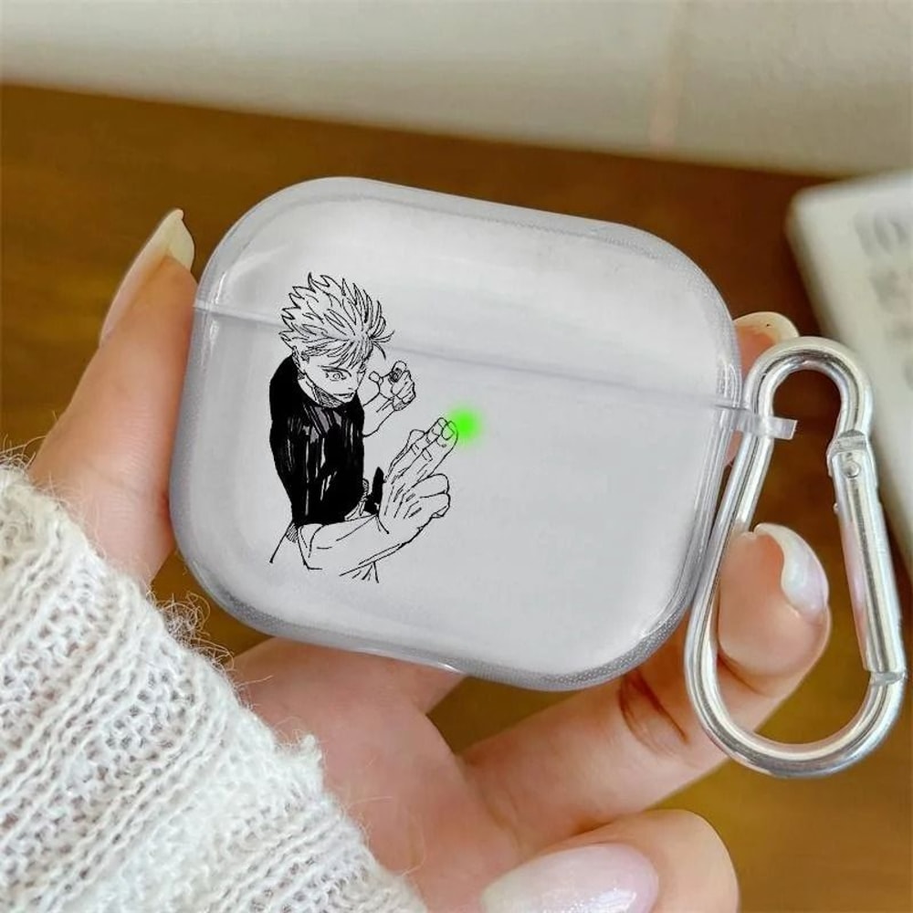 Gojo Satoru Transparent Earphone Case Anime TPU Cover HighYield Audio Interaction Hub 7