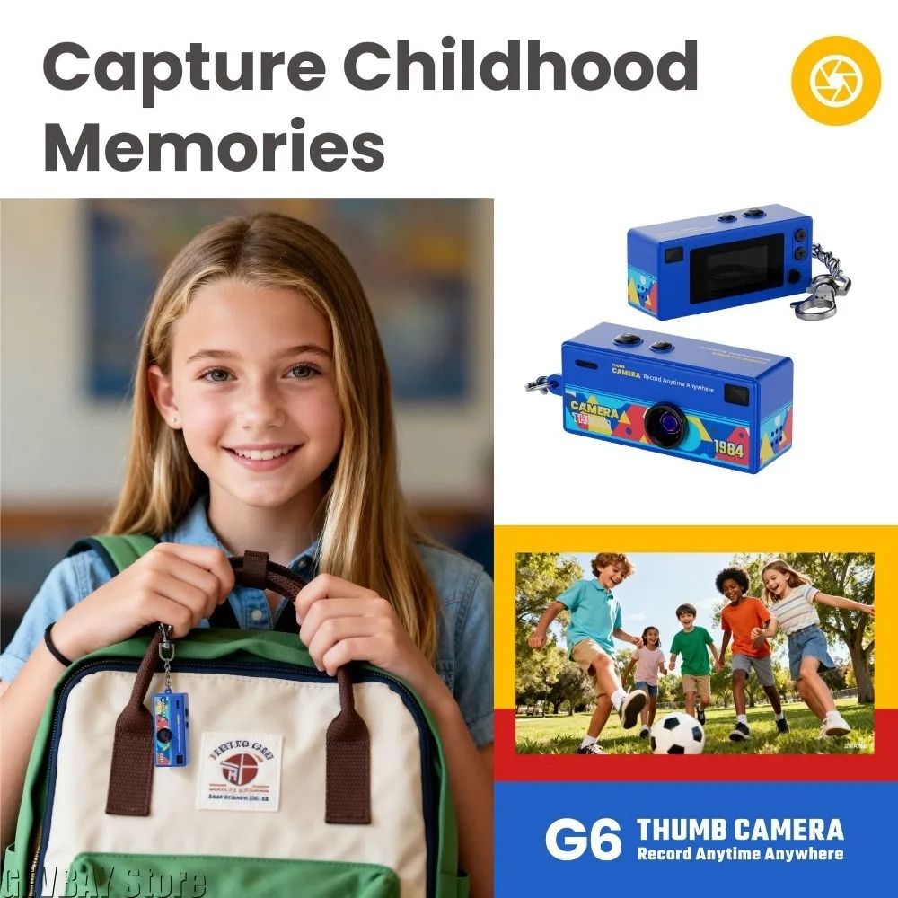 Retro 1984 Thumb Camera Mini Keychain CCD Digital Camera HighYield Nostalgic Interaction Hub 3