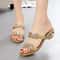 Luxury Rhinestone Crystal MedHeel Sandals 7