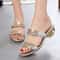 Luxury Rhinestone Crystal MedHeel Sandals 8