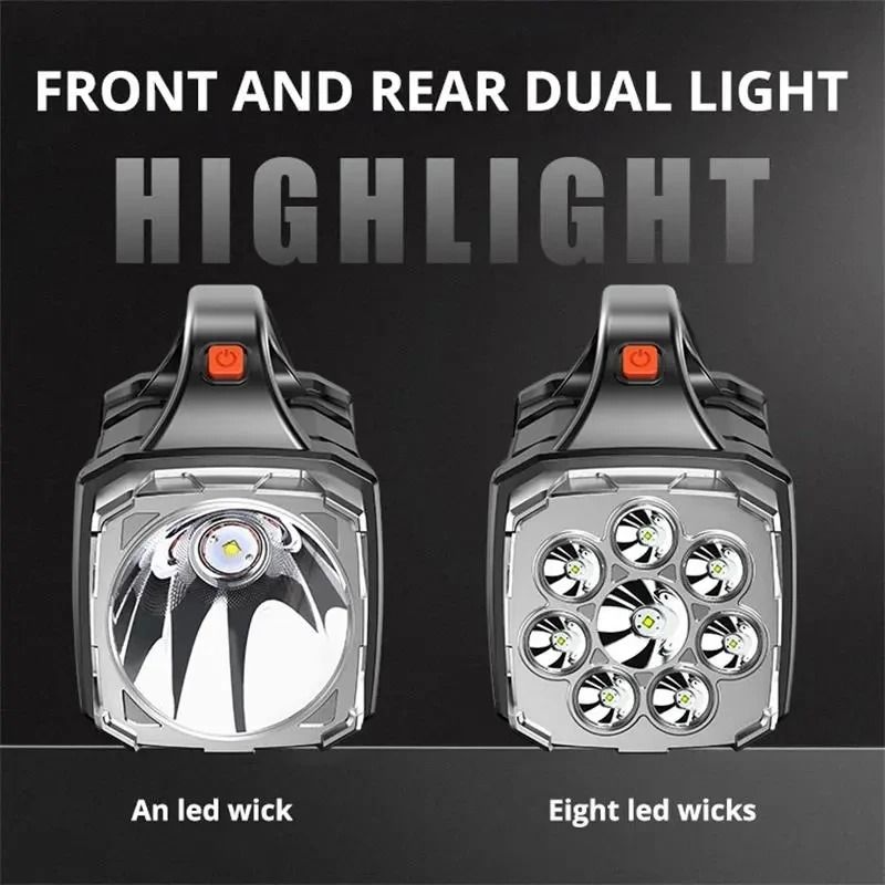 Portable HighPower Solar Rechargeable Flashlight Work Light 4