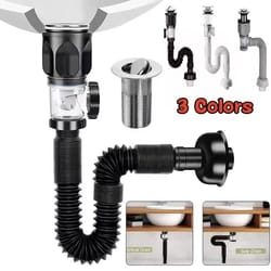 universal anti-odor retractable sink drain pipe set