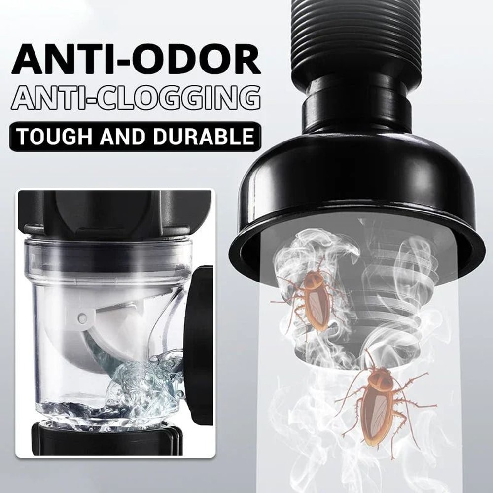 Universal AntiOdor Retractable Sink Drain Pipe Set 3