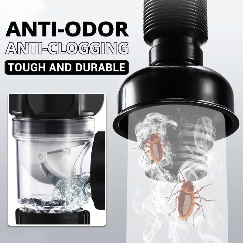 Universal AntiOdor Retractable Sink Drain Pipe Set 3