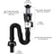 Universal AntiOdor Retractable Sink Drain Pipe Set 5