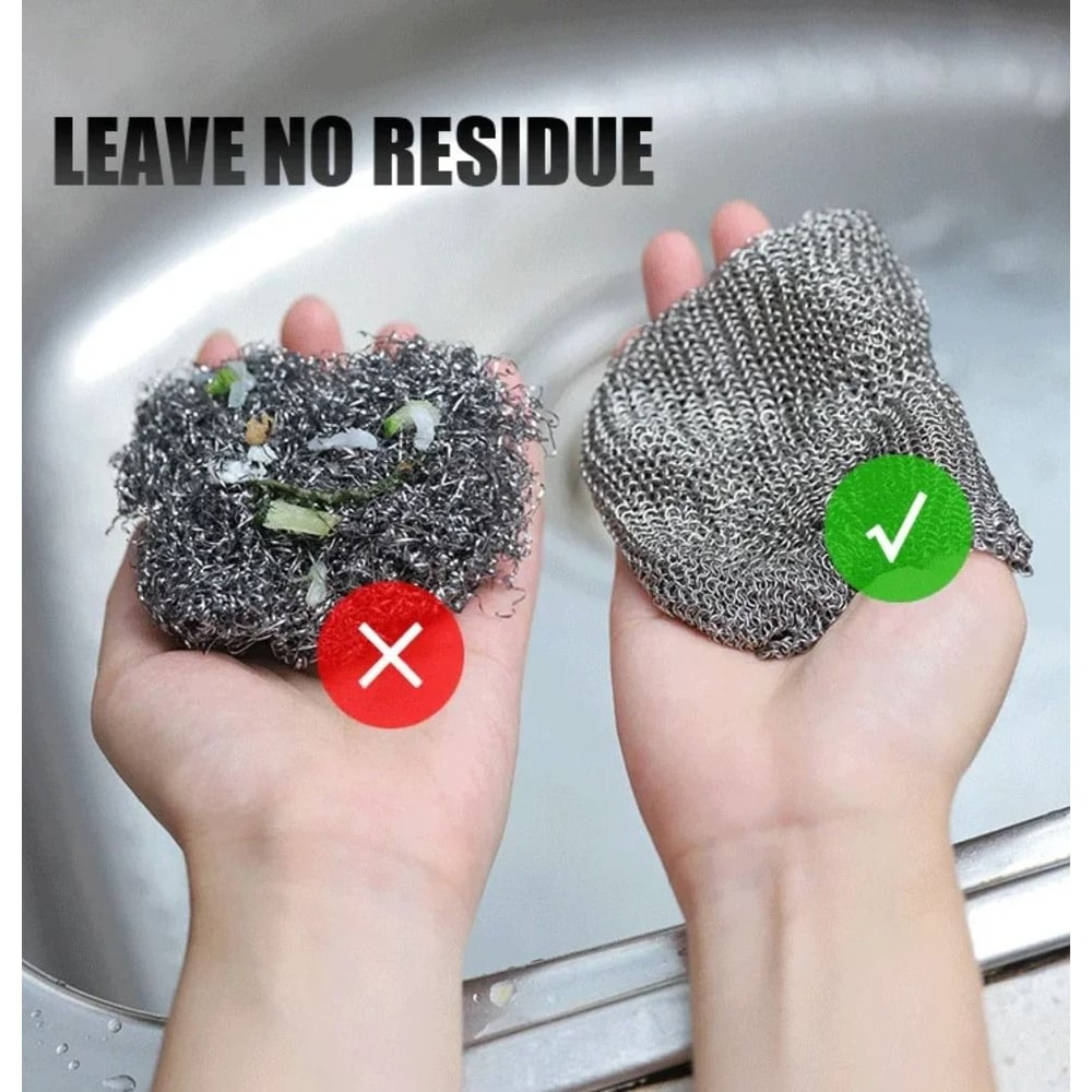 316 Stainless Steel Chainmail Scrubber For Cast Iron 1