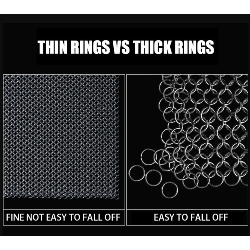 316 Stainless Steel Chainmail Scrubber For Cast Iron 2