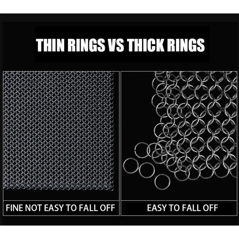 316 Stainless Steel Chainmail Scrubber For Cast Iron 2