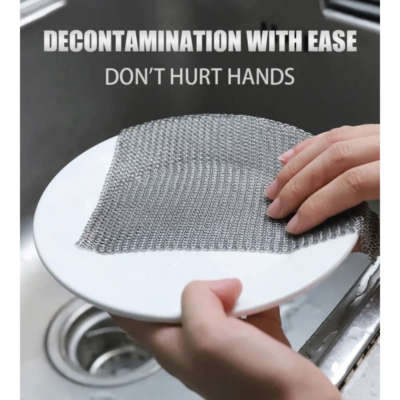 316 Stainless Steel Chainmail Scrubber For Cast Iron 3