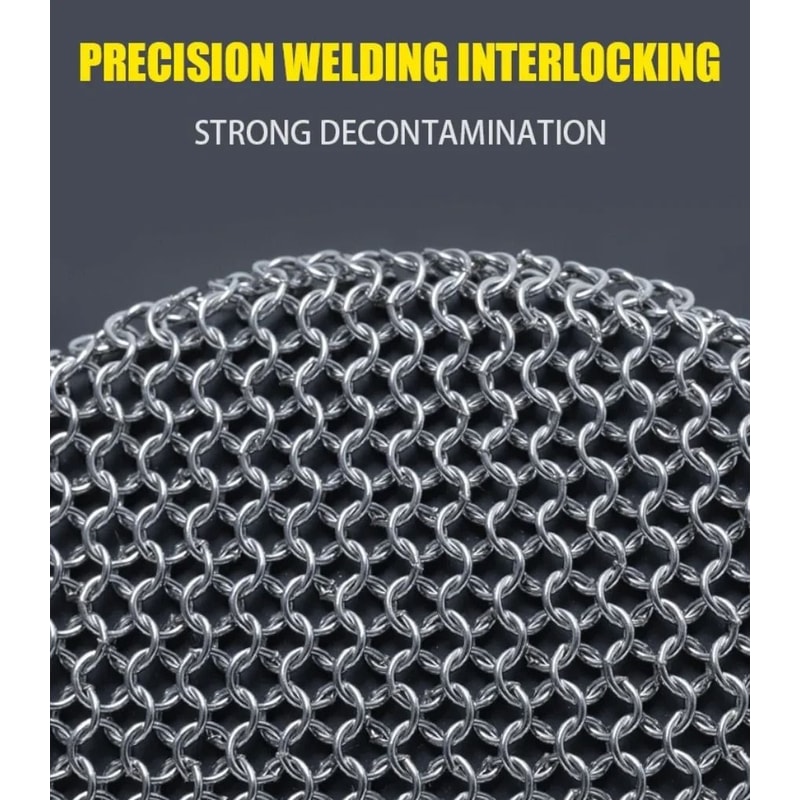 316 Stainless Steel Chainmail Scrubber For Cast Iron 4