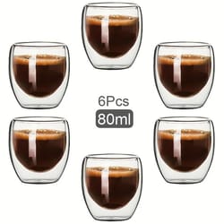premium double-wall insulated glass cup set