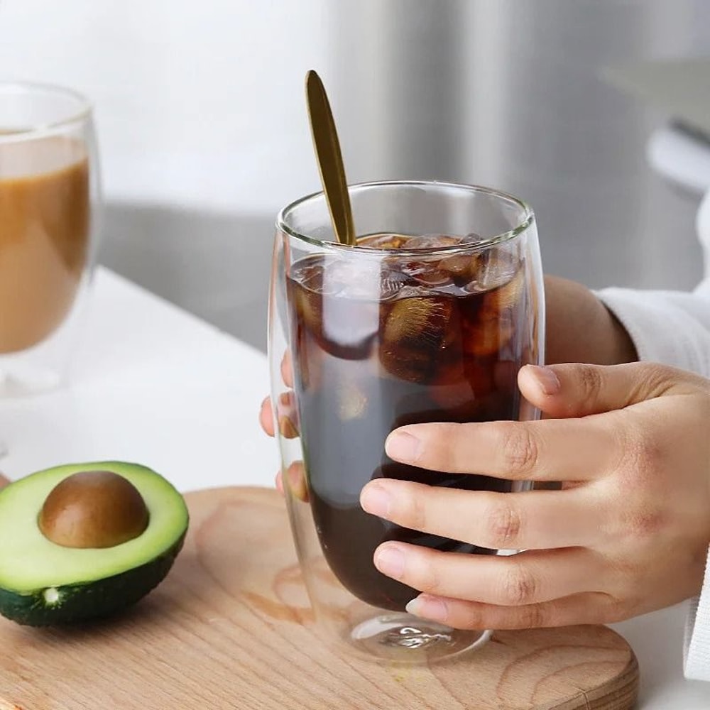 Premium DoubleWall Insulated Glass Cup Set 4