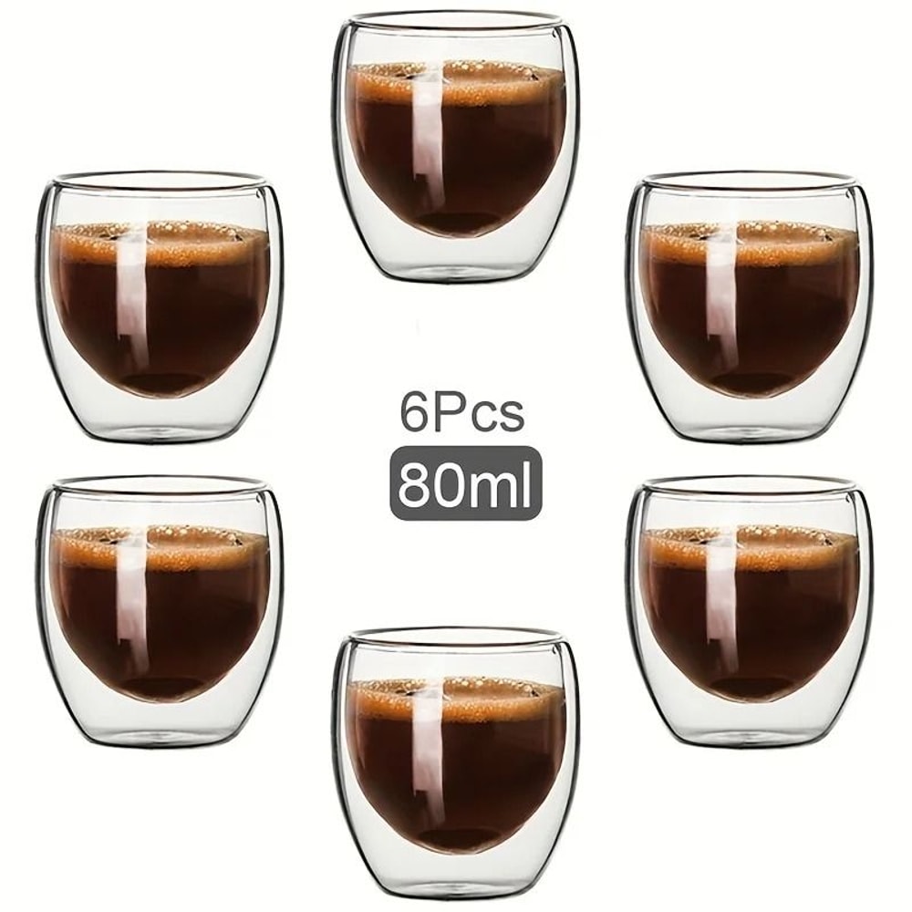 Premium DoubleWall Insulated Glass Cup Set 7