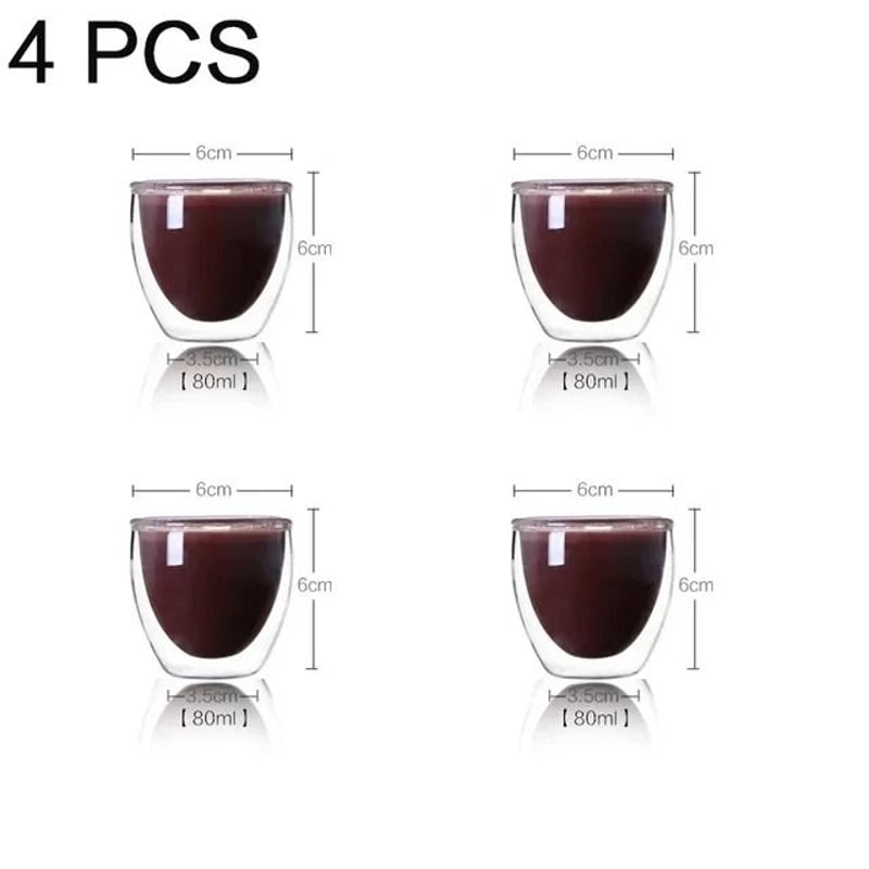 Premium DoubleWall Insulated Glass Cup Set 8