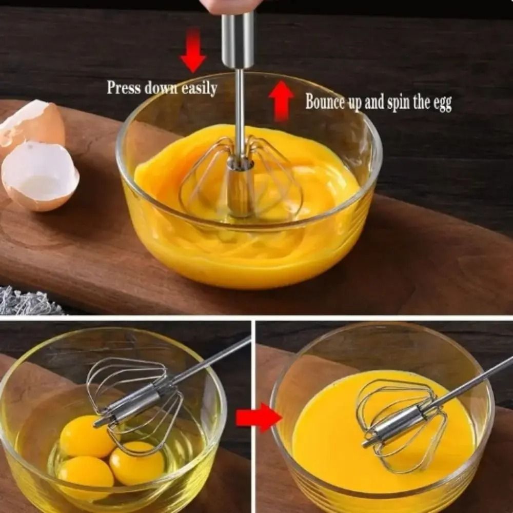 SemiAutomatic Stainless Steel Rotary Whisk 2