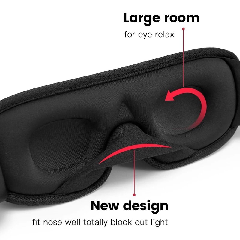 3D Contoured Total Blackout Sleep Mask 3