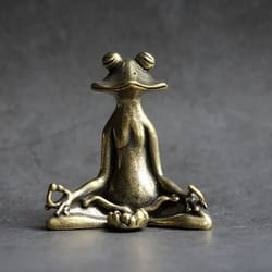 retro solid copper zen frog incense holder