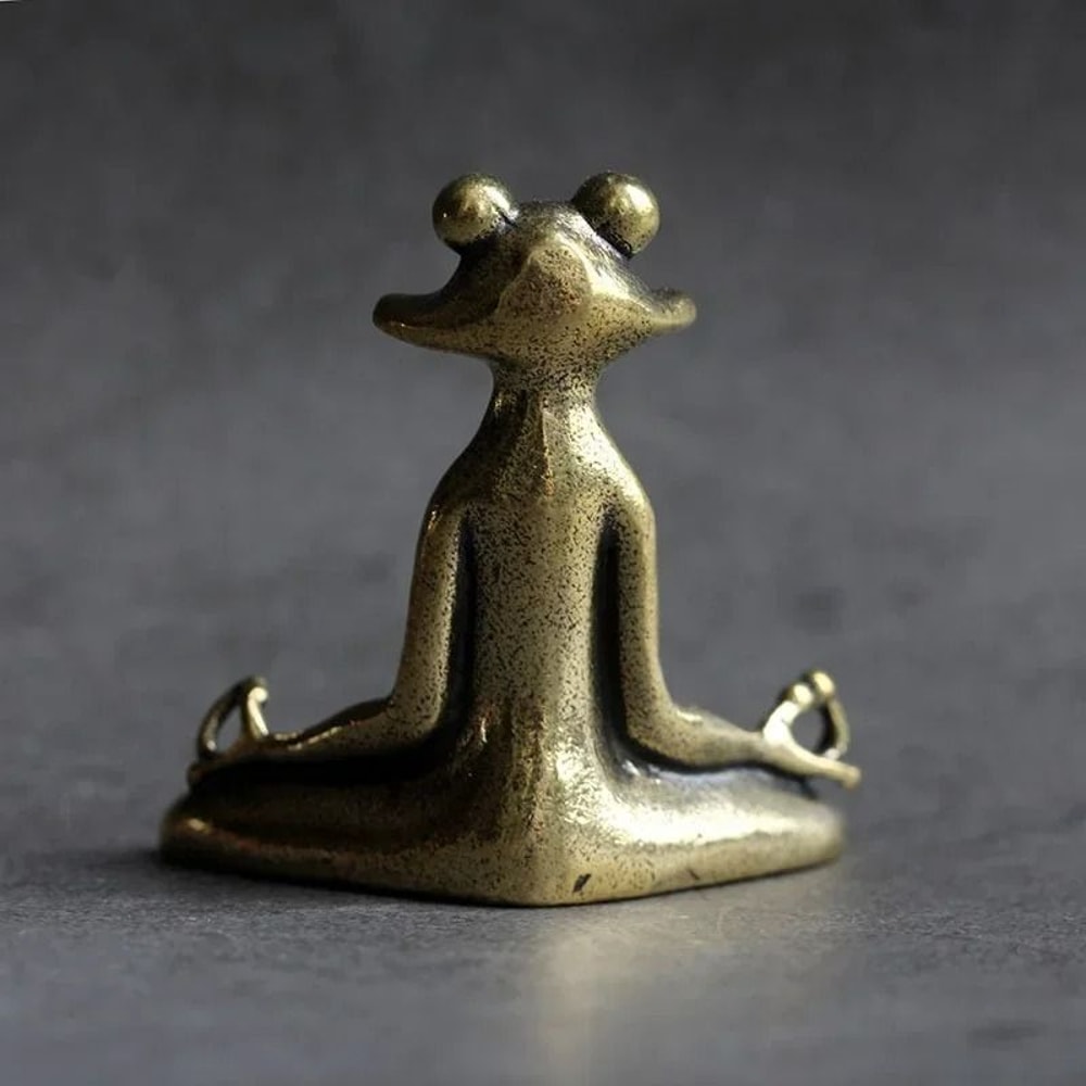 Retro Solid Copper Zen Frog Incense Holder 1