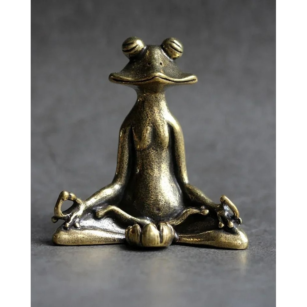 Retro Solid Copper Zen Frog Incense Holder 4