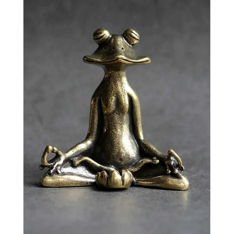 Retro Solid Copper Zen Frog Incense Holder 4