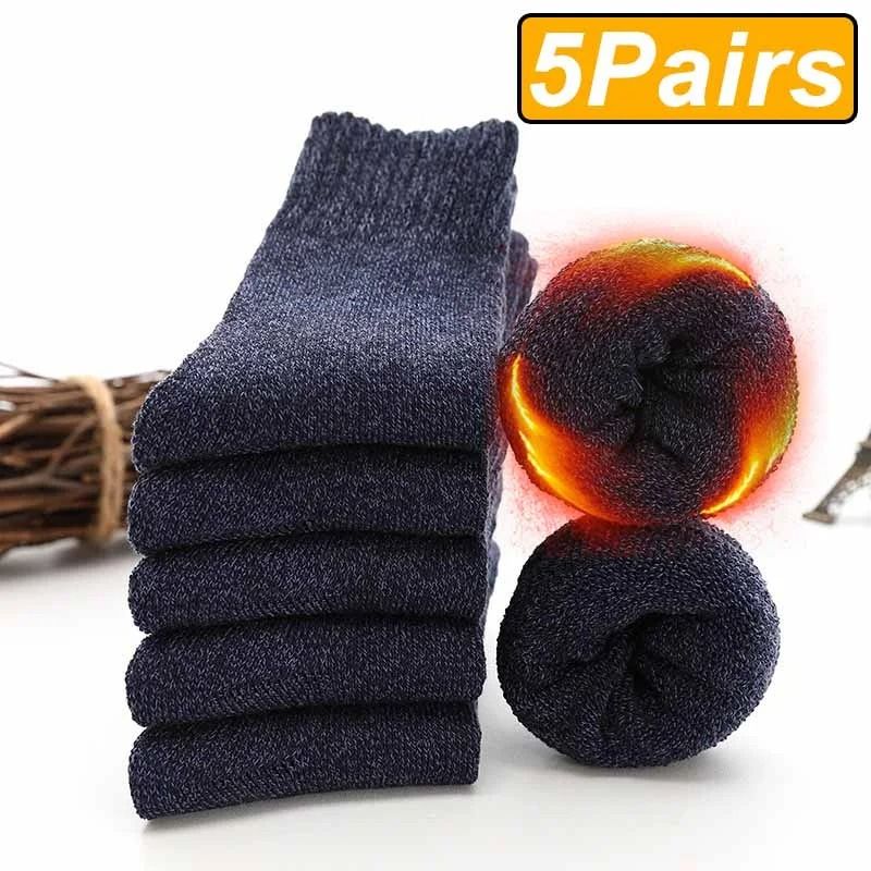 HeavyDuty Thermal Terry Winter Socks 5Pair Set 9
