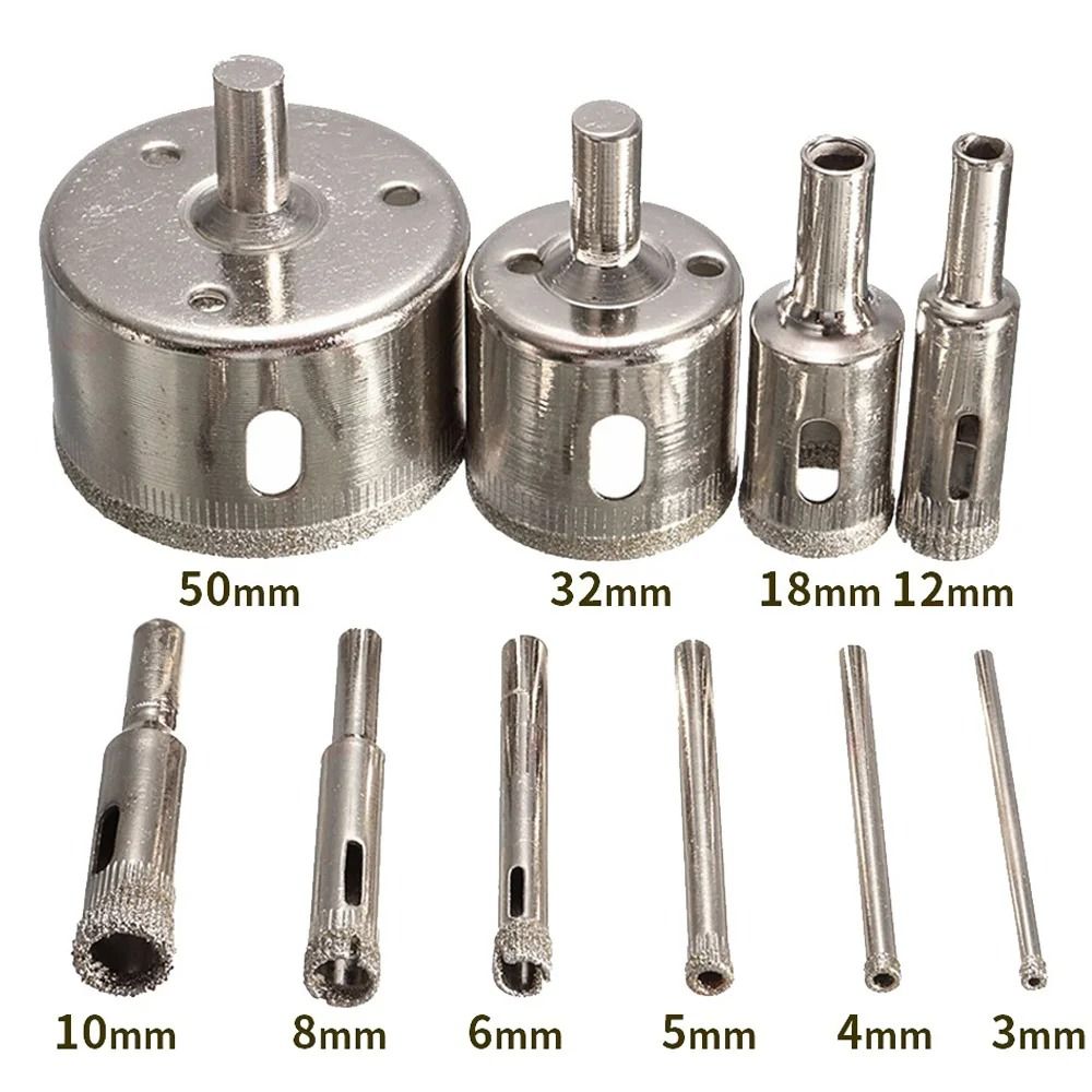 10Piece DiamondCoated Core Drill Bit Set 7