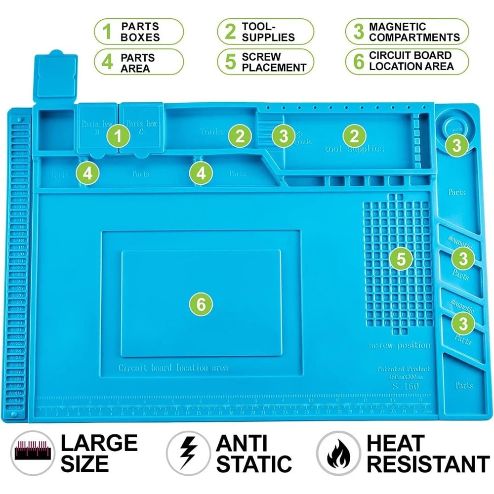HeatResistant Magnetic Soldering Station Mat 2