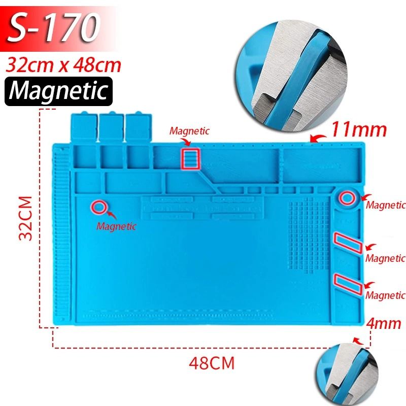 HeatResistant Magnetic Soldering Station Mat 19
