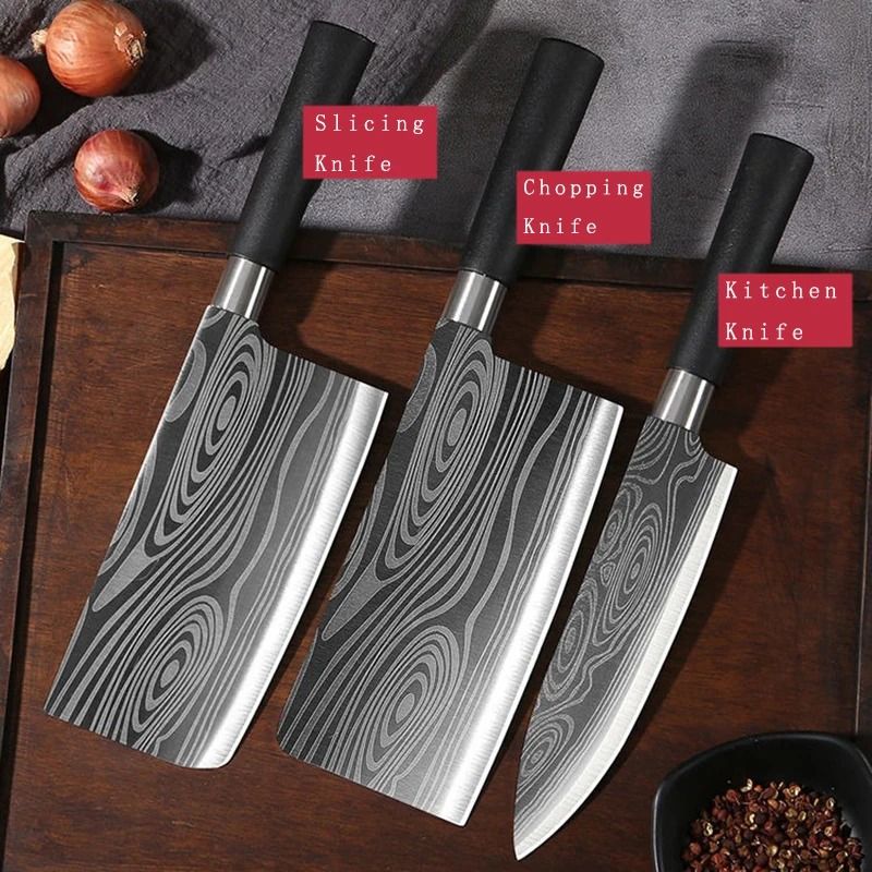 Laser Damascus Kitchen Knife Culinary Tool Set 11