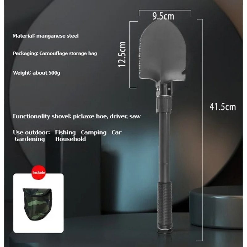 3in1 Tactical Folding Survival Shovel 5