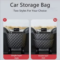 nappa leather middle seat storage bag & handbag holder