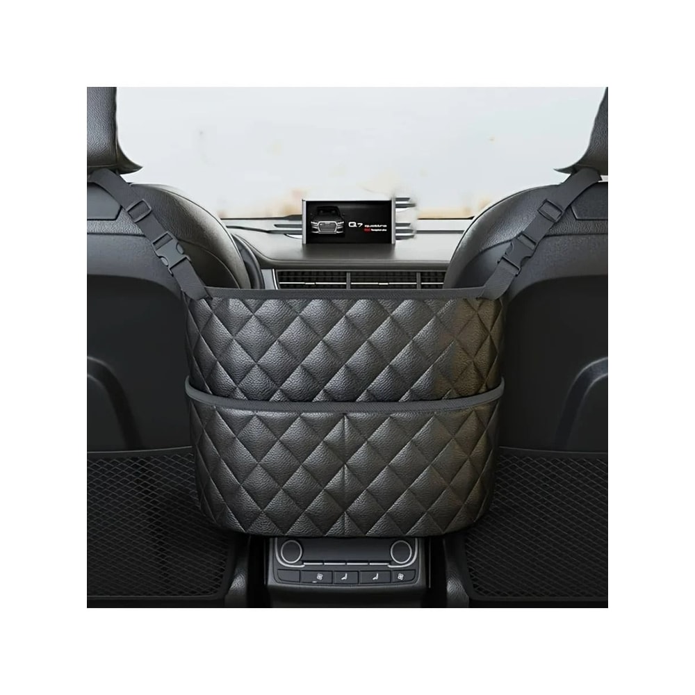 Nappa Leather Middle Seat Storage Bag Handbag Holder 8