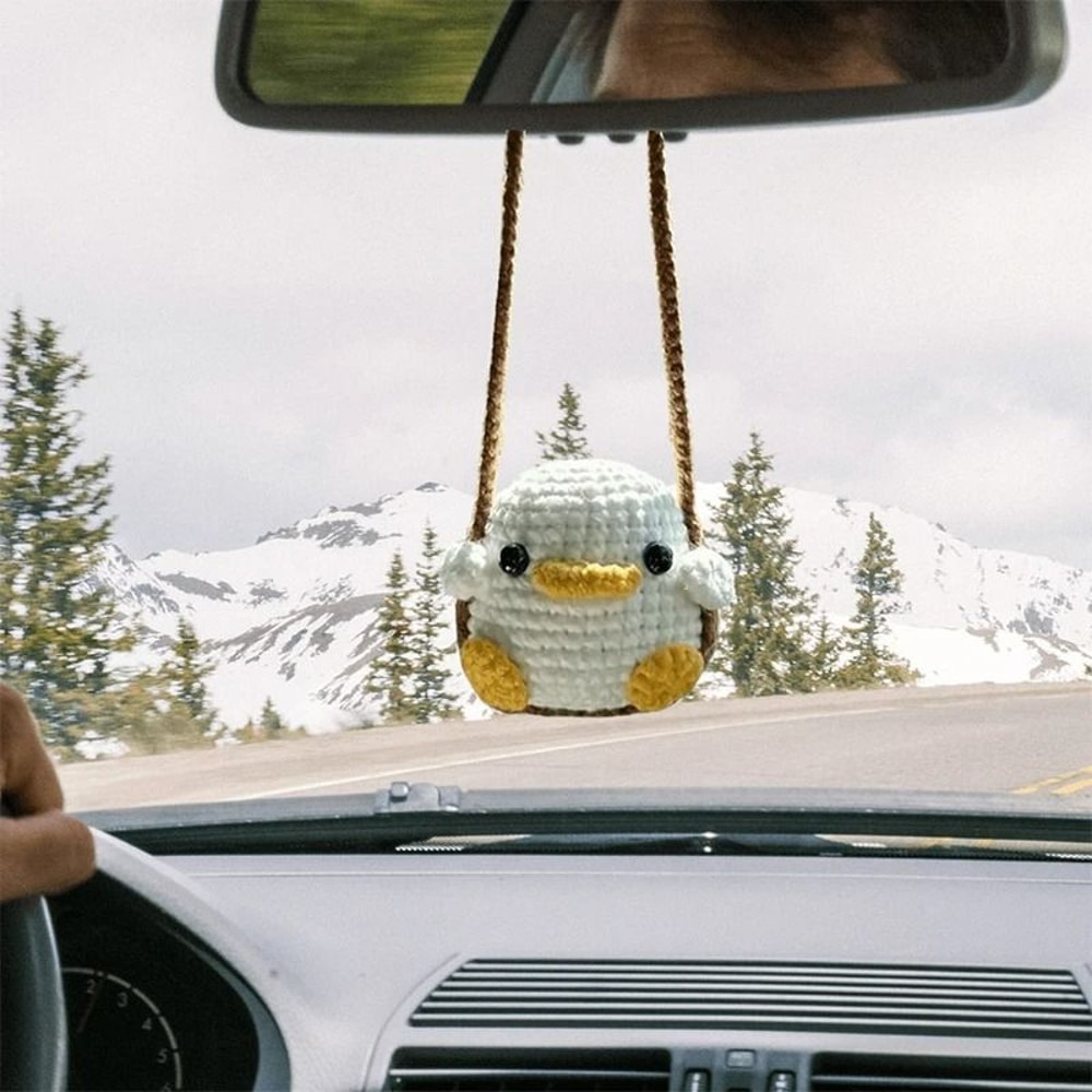 Handmade Crochet Animal Rearview Mirror Pendant 3