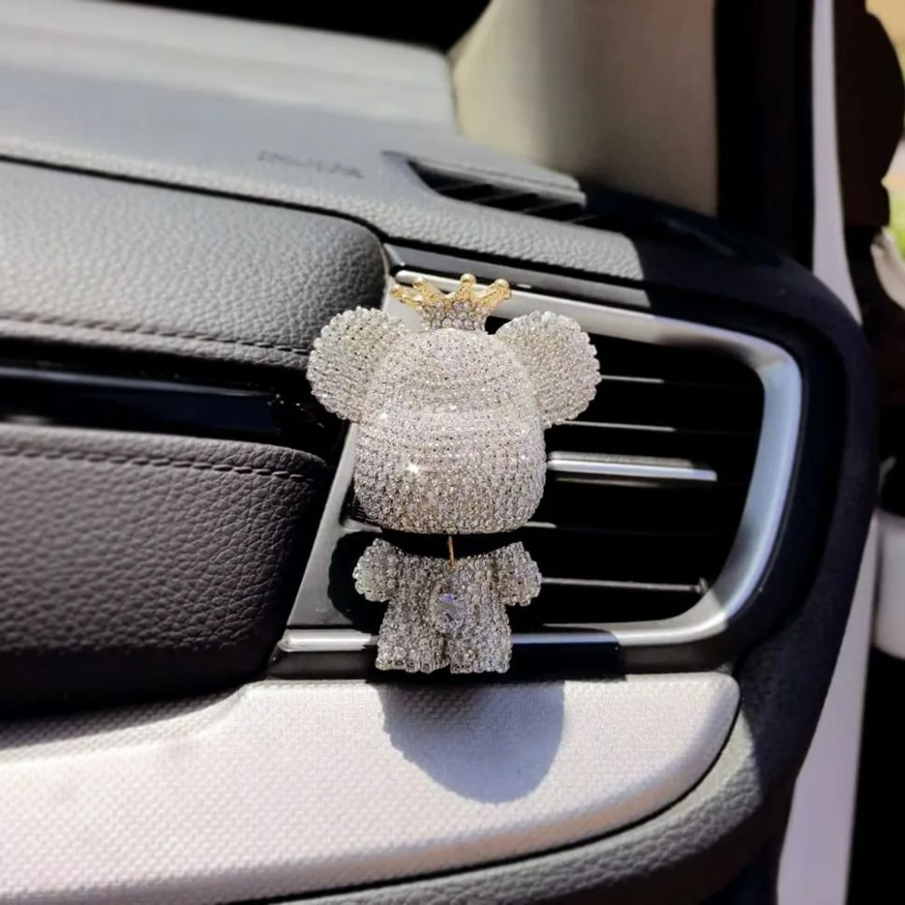 Crown Diamond Rhinestone Bear Car Air Freshener Clip 8