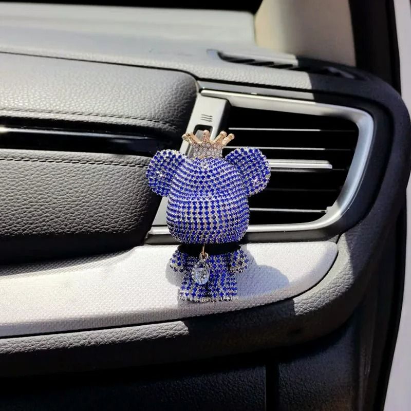 Crown Diamond Rhinestone Bear Car Air Freshener Clip 12