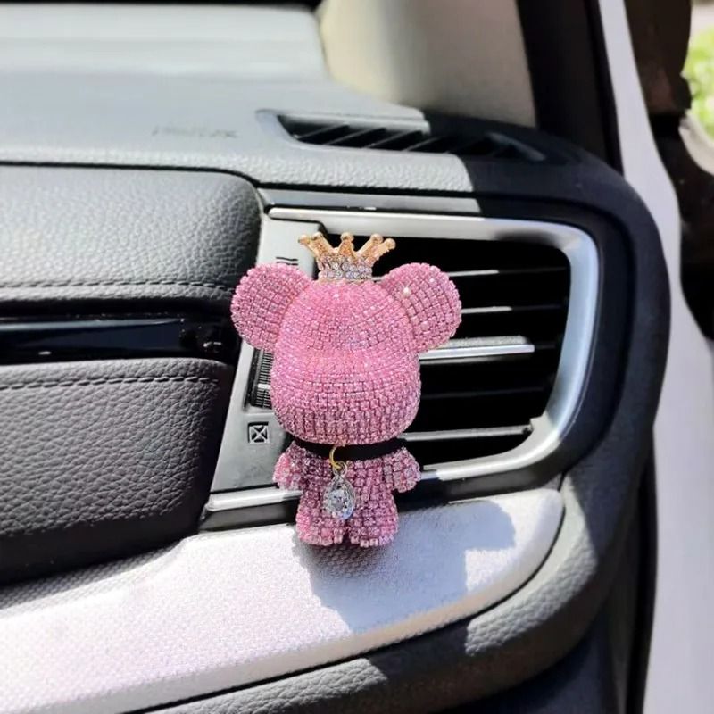 Crown Diamond Rhinestone Bear Car Air Freshener Clip 18