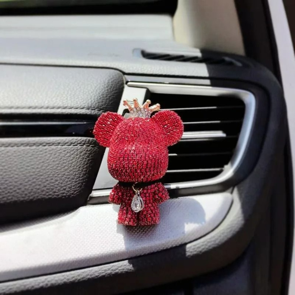 Crown Diamond Rhinestone Bear Car Air Freshener Clip 21