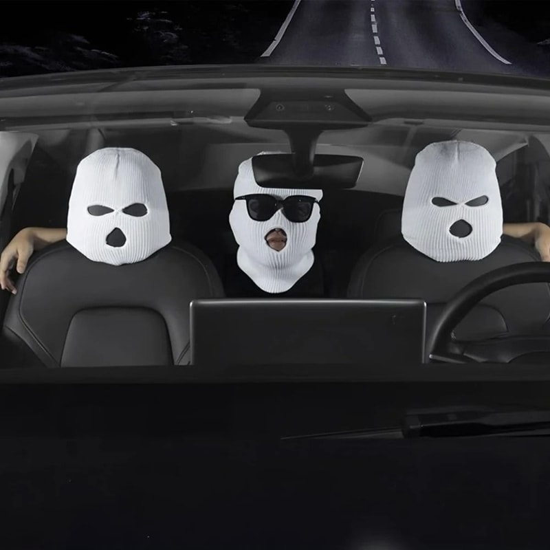 Universal Funny Ski Mask Car Headrest Covers 5