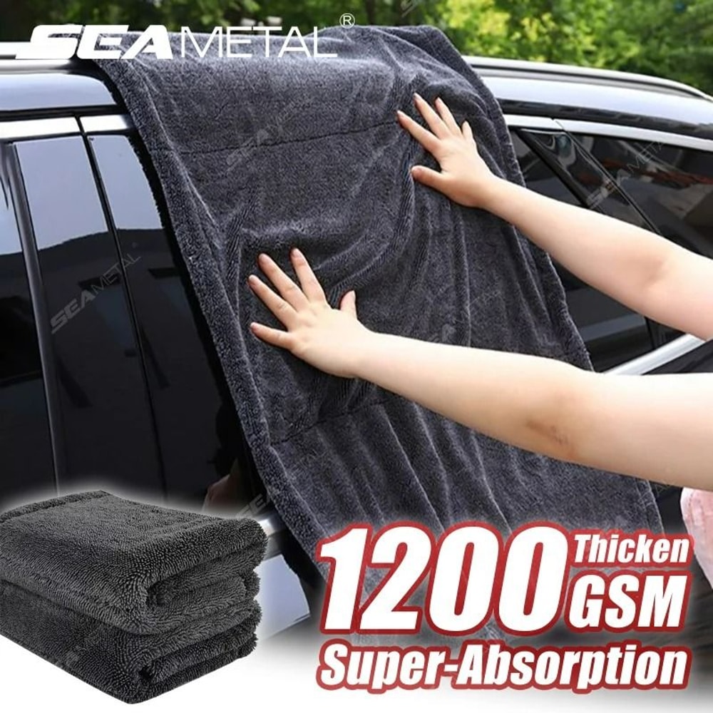 UltraAbsorbent 1200GSM HeavyDuty Microfiber Car Drying Towel 1