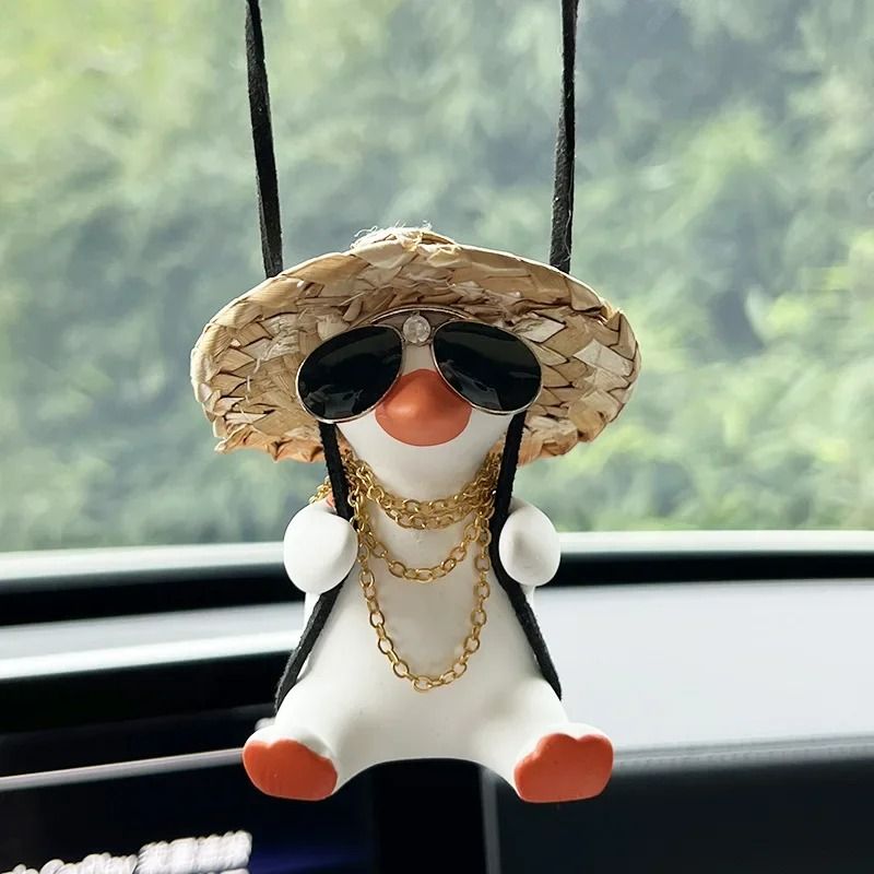 Cute Anime Swinging Duck Car Rearview Mirror Pendant 6