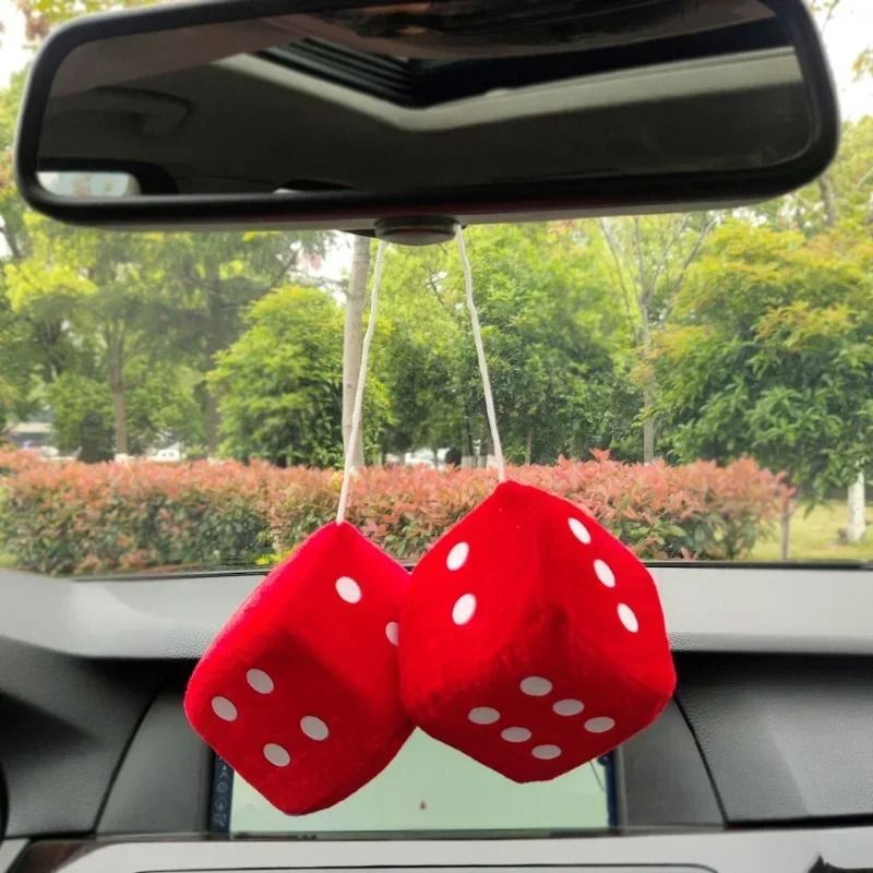 Classic Plush Velvet Hanging Car Dices 2