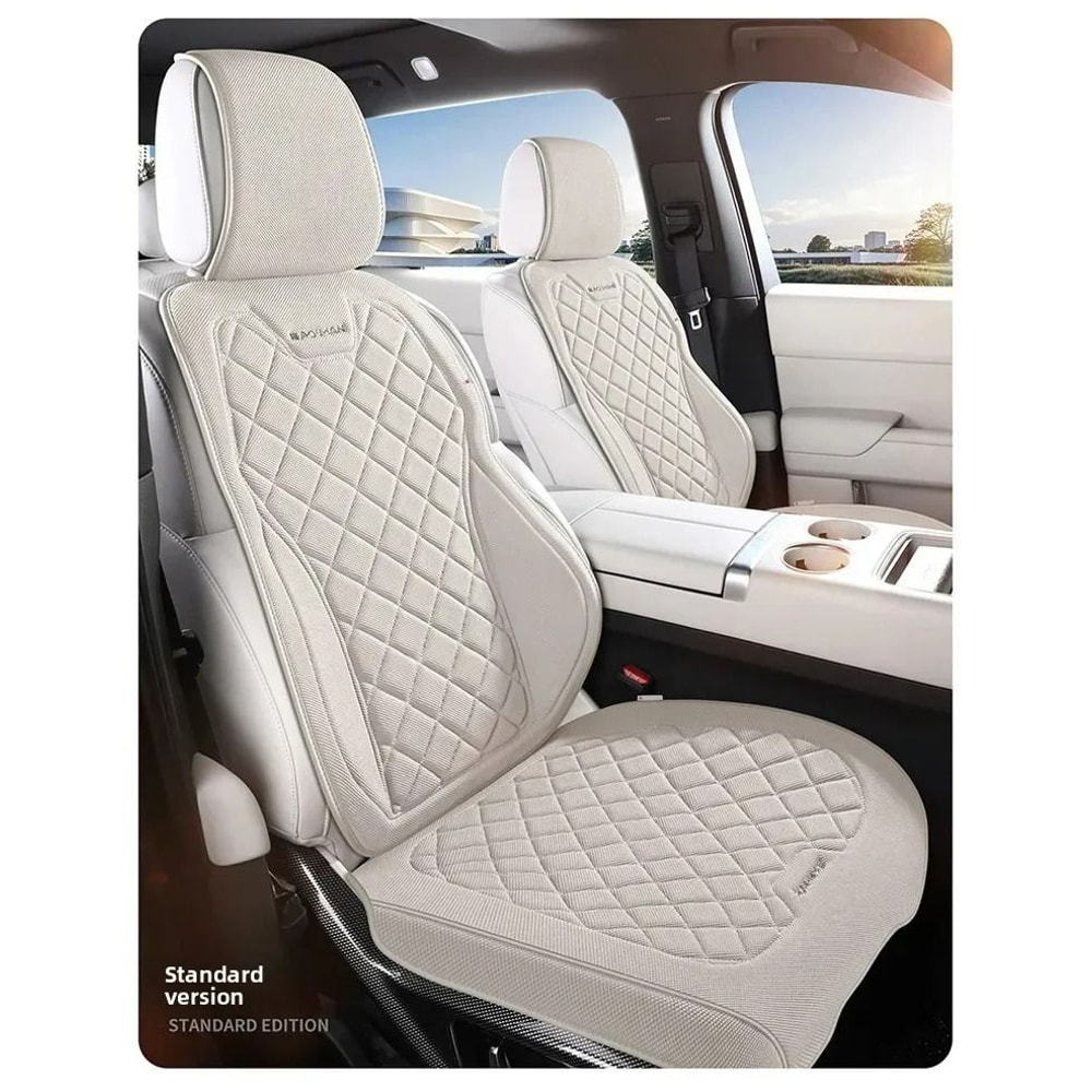 Universal Luxury Breathable Linen Full Car Seat Cover 0